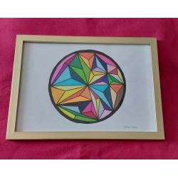 Dessin d’art thérapie, cercle et formes très colorées