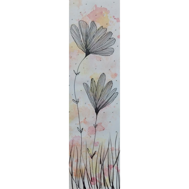 marque page aquarelle 2 fleurs