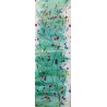 Marque page de feuilles sur fond aquarelle vert