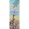 Marque page fleurs, fond coloré en aquarelle
