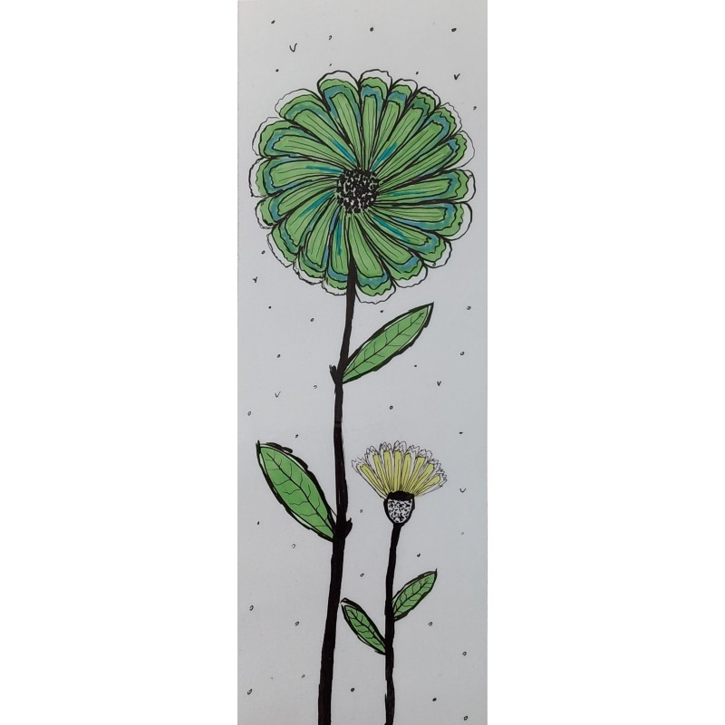 Marque page de 2 fleurs sur fond blanc
