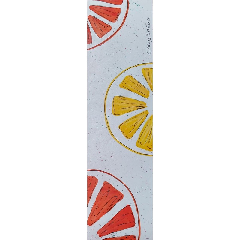 Marque page agrumes oranges et citrons