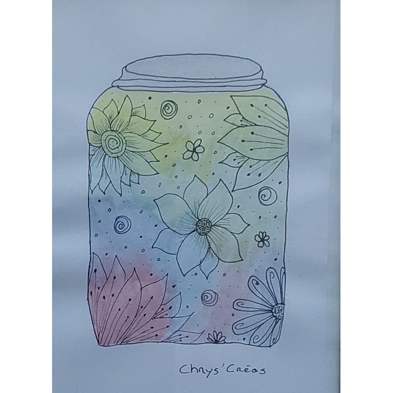 Carte bocal de fleurs, couleurs pastels