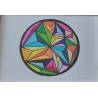 Dessin d’art thérapie, cercle et formes très colorées