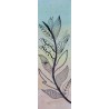 Marque page plume style fleurs, fond aquarelle