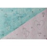Carte baby shower rose et bleue, motifs bébés