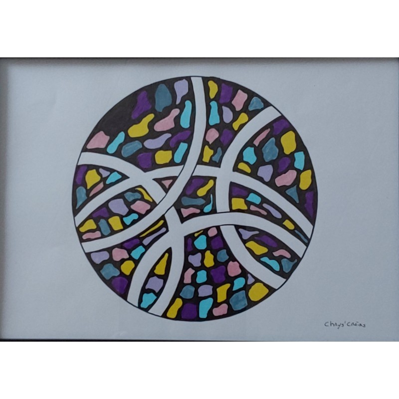 Dessin d'art thérapie style vitrail