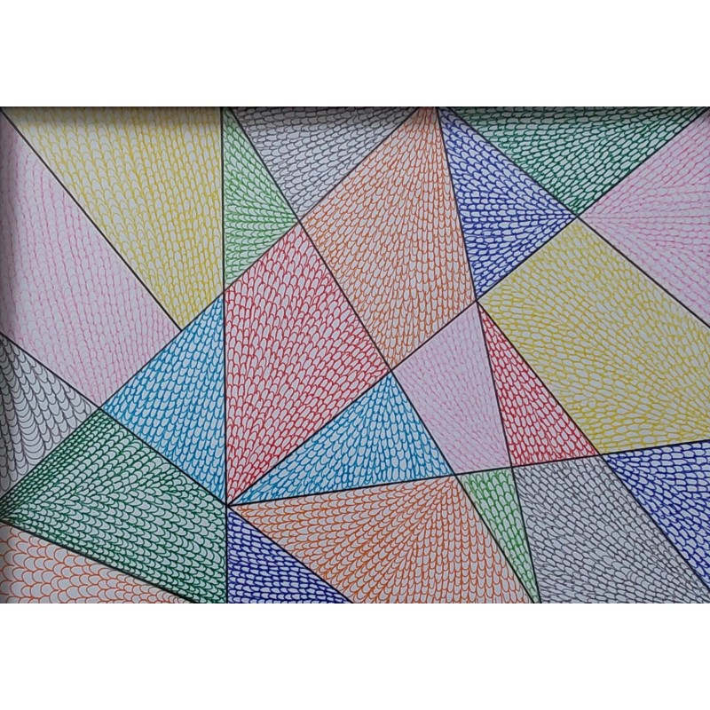 Dessin d'art thérapie aux couleurs très vives