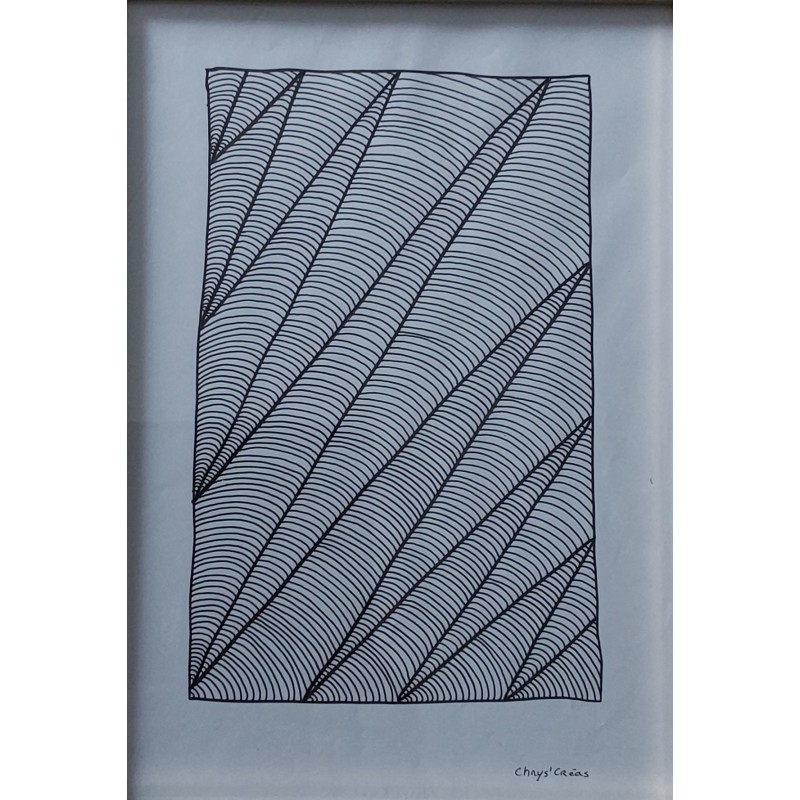 Dessin d’art thérapie traits noirs, formes triangles