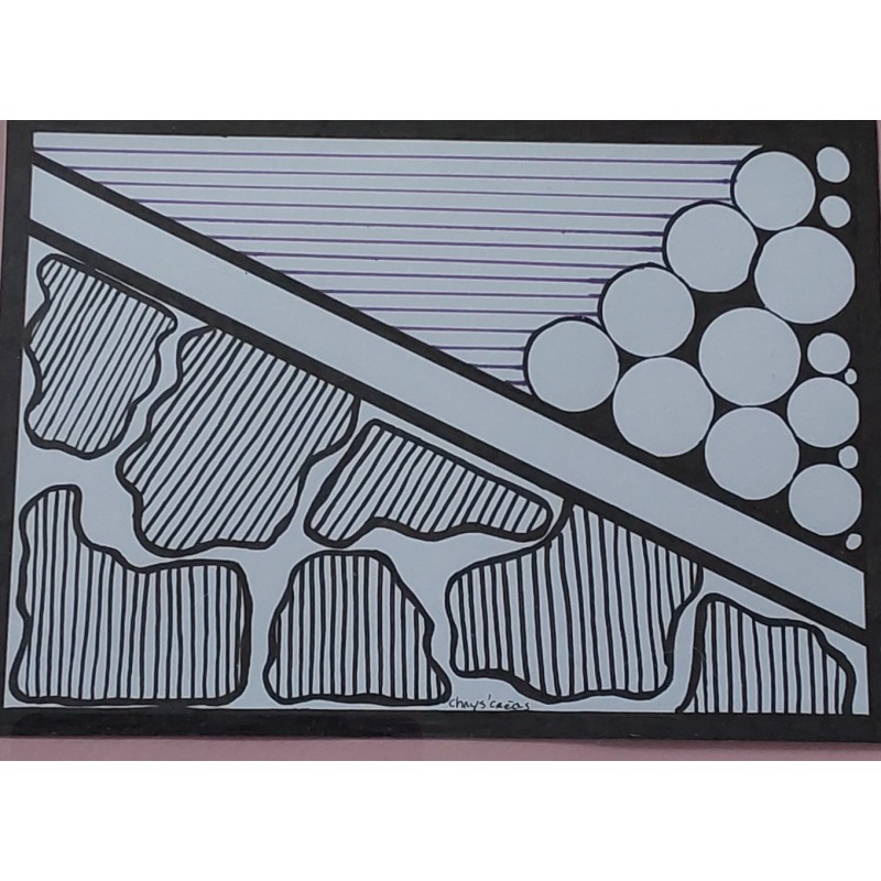 Dessin d’art thérapie, jeu d’équilibre, formes et ronds