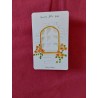 Carte fête des pères, aquarelle, fenêtre ancienne, fleurs oranges
