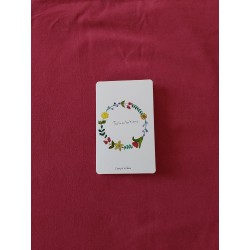 Carte félicitations, aquarelle, rond de fleurs colorés