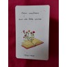 Carte double, aquarelle, merci maîtresse pour cette belle année, livre avec fleurs