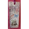 Marque-page scrapbooking, livres, fleurs, papillons 1