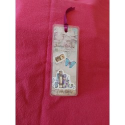 Marque-page scrapbooking, livres, fleurs, papillons 2