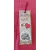 Marque-page, scrapbooking, livres, fleurs, cœur fushia 2