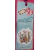 Marque-page, scrapbooking, livres, fleurs, cœurs, fond bleu 2