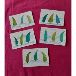 Carte aquarelle sapins...