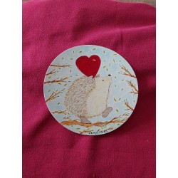 Carte ronde, aquarelle,...