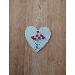 Cœur blanc en bois, 6...