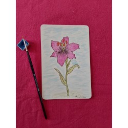 Carte fleur de Lys rose