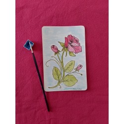 Carte simple aquarelle, rose rose