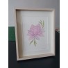 Tableau : aquarelle fleur lotus rose